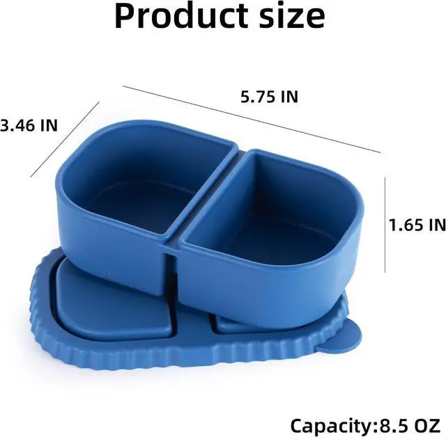 Alt view image 6 of 6 - MACTANO 2 Pack Silicone Snack Containers with Lids, 8.5oz Dual Compartment | Meal Prep, Food-Grade Silicone, BPA-Free, Leakproof, Dishwasher Safe, Reusable, Office, Travel, Picnic, All Ages