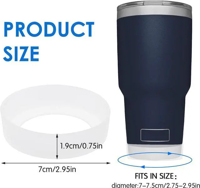 Alt view image 3 of 7 - 4 PCS Silicone Boot Sleeve for Tumbler 30 oz 20 oz, Water Bottle Bottom Protector, Non-Slip Mug Cup Coaster for 7-7.5cm Bottom of the Insulated Cup