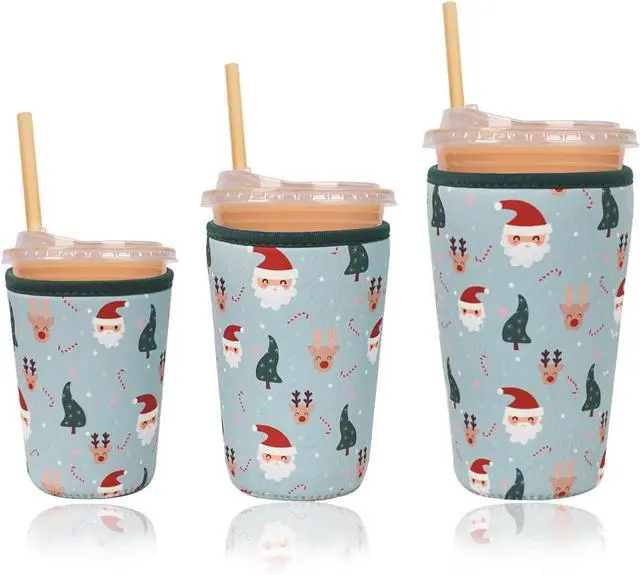 Main image of Christmas Gift for Women, Men, Grandkids, Xmas Iced Coffee Sleeve, Drink Sleeve for Cold & Hot Beverages, Reusable Cup Insulated Holder