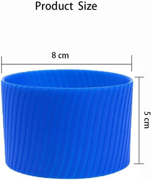 Alt view image 7 of 7 - 4Pcs 3.15"×1.97" Silicone Anti Slip Insulation Cup Sleeve, Straight Tube Cup Cover, Glass Insulation Mark Water(Black)