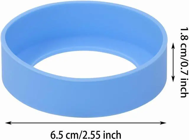 Alt view image 2 of 5 - ONLYKXY 3pcs 6.5cm Silicon Protective Cup Mat Sleeve Heat-Resistant Bottle Holder Rubber Coaster Tumblers Protector Base Pad Non-Slip Bottom Cover Ring Accessories for Thermos (Pastel Blue)