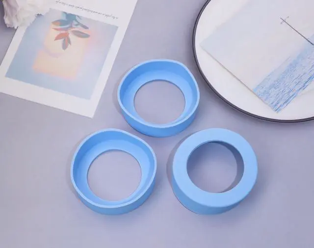 Alt view image 3 of 5 - ONLYKXY 3pcs 6.5cm Silicon Protective Cup Mat Sleeve Heat-Resistant Bottle Holder Rubber Coaster Tumblers Protector Base Pad Non-Slip Bottom Cover Ring Accessories for Thermos (Pastel Blue)