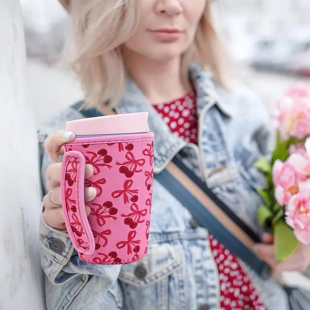 Alt view image 4 of 6 - Neoprene Cover with Handle for Owala SmoothSip Slider, Coffee Tumble Sleeve | Cute Sleeve for Owala Coffee 12oz, Scratch Resistant Coffee Mug Sleeve for Women to Office, Workout, Coffee Break