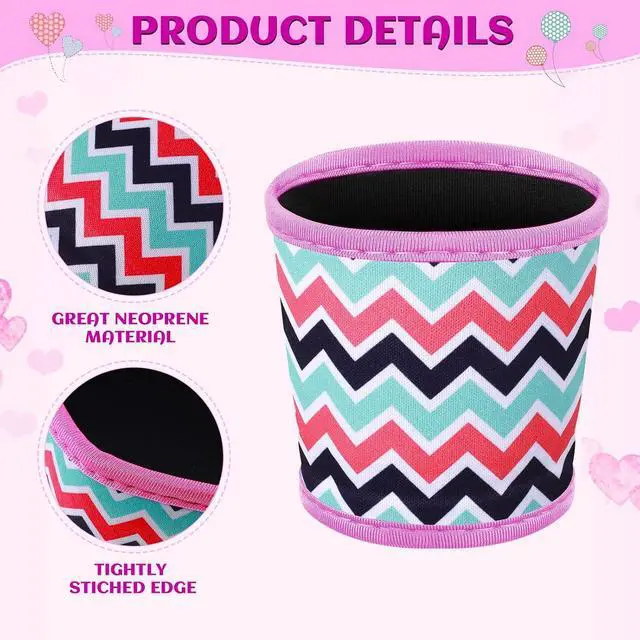 Alt view image 3 of 7 - Patelai 6 Pcs Hot Cup Sleeves Reusable Neoprene Insulated Coffee Holders | Washable Heat Resistant, Fits Standard Mugs, for Tea Coffee Hot Cold Drinks, Keeps Hands Cool, 6 Trendy Patterns