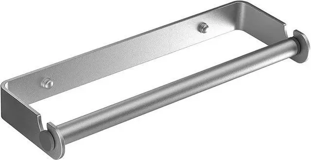 Main image of Aheucndg Paper Towel Holder Wall Mount, Self Adhesive or Drill Mounting Paper Roll Holder, Paper Towel Holder Under Cabinet for Kitchen or Bathroom (Silvery 1pack)