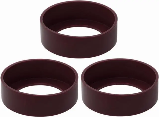 Main image of ONLYKXY 3pcs 6cm Silicon Protective Cup Mat Sleeve Heat-Resistant Bottle Holder Rubber Coaster Tumblers Protector Base Pad Non-Slip Bottom Cover Ring Accessories for Thermos Cup (Claret Red)