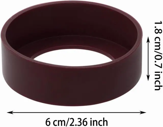 Alt view image 2 of 5 - ONLYKXY 3pcs 6cm Silicon Protective Cup Mat Sleeve Heat-Resistant Bottle Holder Rubber Coaster Tumblers Protector Base Pad Non-Slip Bottom Cover Ring Accessories for Thermos Cup (Claret Red)