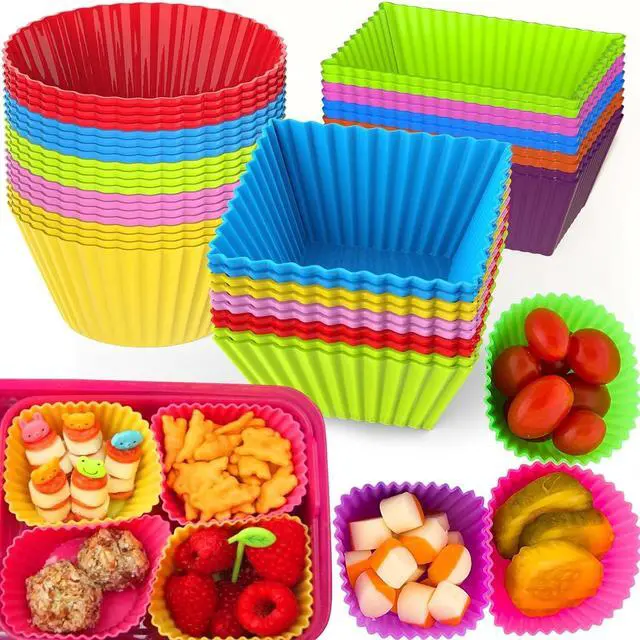 Main image of XANGNIER 40 Pcs Silicone Lunch Box Dividers,Reusable Lunch Bento Box Accessories for Kids,Lunchbox Supplies Accessories,Back to School Lunch Essentials,Silicone Cupcake Liners,Muffin Cups