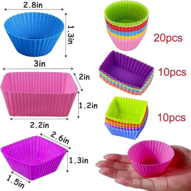 Alt view image 6 of 7 - XANGNIER 40 Pcs Silicone Lunch Box Dividers,Reusable Lunch Bento Box Accessories for Kids,Lunchbox Supplies Accessories,Back to School Lunch Essentials,Silicone Cupcake Liners,Muffin Cups