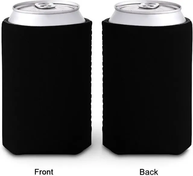 Alt view image 6 of 7 - Custom Can Coolers Sleeves, for 12 Oz Cups and Bottles | Photo Text Logo, Personalized Insulated Drink Holder, for Christmas Wedding Birthday Party Decorations, 1PC, Blank Black