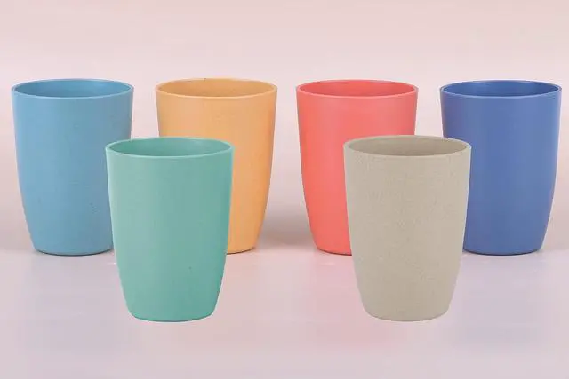 Alt view image 3 of 7 - Wheat Straw Reusable Cup (12 oz) - Unbreakable Drinking Glasses Sets - Dishwasher Safe Tumbler - Lightweight, BPA Free and Eco friendly (6Pcs/6Color)