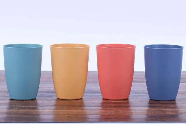 Alt view image 7 of 7 - Wheat Straw Reusable Cup (12 oz) - Unbreakable Drinking Glasses Sets - Dishwasher Safe Tumbler - Lightweight, BPA Free and Eco friendly (6Pcs/6Color)