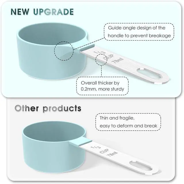 Alt view image 2 of 7 - Measuring Cups & Spoons Set, Stackable Cups and Spoons | Nesting Measure Cups with Stainless Steel Handle, Kitchen Gadgets for Cooking & Baking (white)