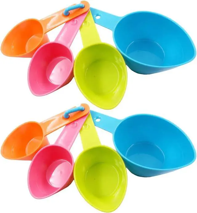 Main image of HINMAY Pet Food Scoops Plastic Measuring Cups Set, Set of 2 | Use for measuring pet food portions (dog, cat, bird, etc.) or even ingredients while cooking or baking.