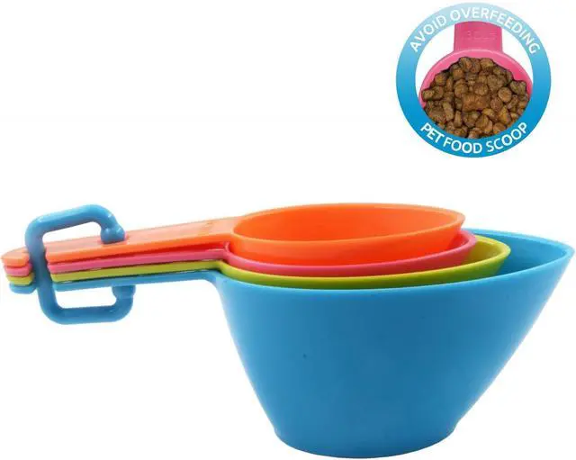 Alt view image 4 of 6 - HINMAY Pet Food Scoops Plastic Measuring Cups Set, Set of 2 | Use for measuring pet food portions (dog, cat, bird, etc.) or even ingredients while cooking or baking.