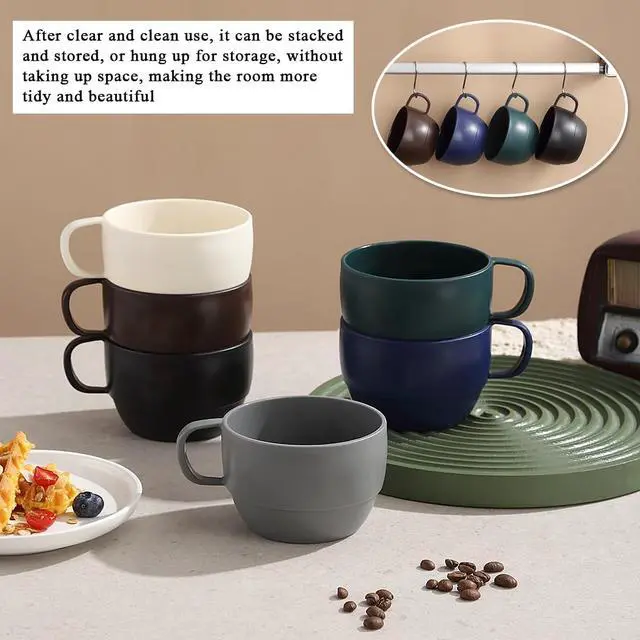 Alt view image 6 of 7 - Coffee Mugs Set of 6, Coffee Cups 12oz, Durable Light Weight Plastic Mugs for Home, Outdoor, Picnic, Camping, Idea Birthday Gift
