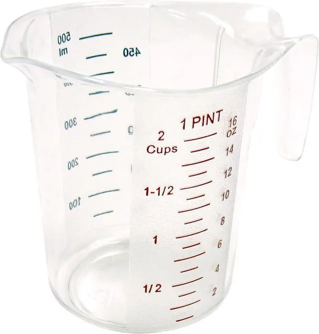 Main image of Winco 1 Pint Clear Plastic Measuring Cup | Graduated measurements, Stackable design, For liquid and dry ingredients, baking and commercial food prep