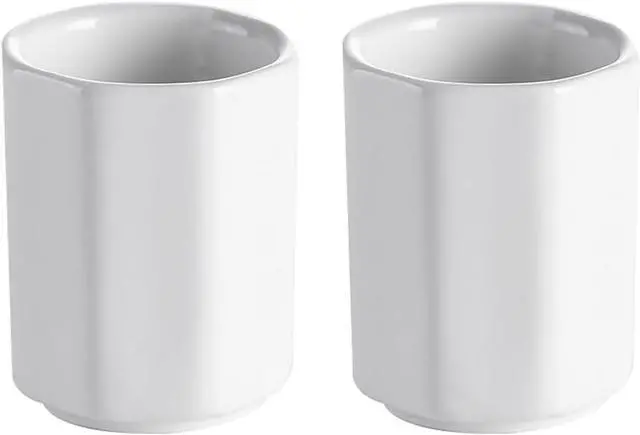 Main image of luzen 2Pcs Ceramic Toothpick Holder Simple Small Toothpick Cup Holder Home Kitchen Storage Gadgets Toothpick Dispenser for Hotels, Restaurants, Home Party Use, White