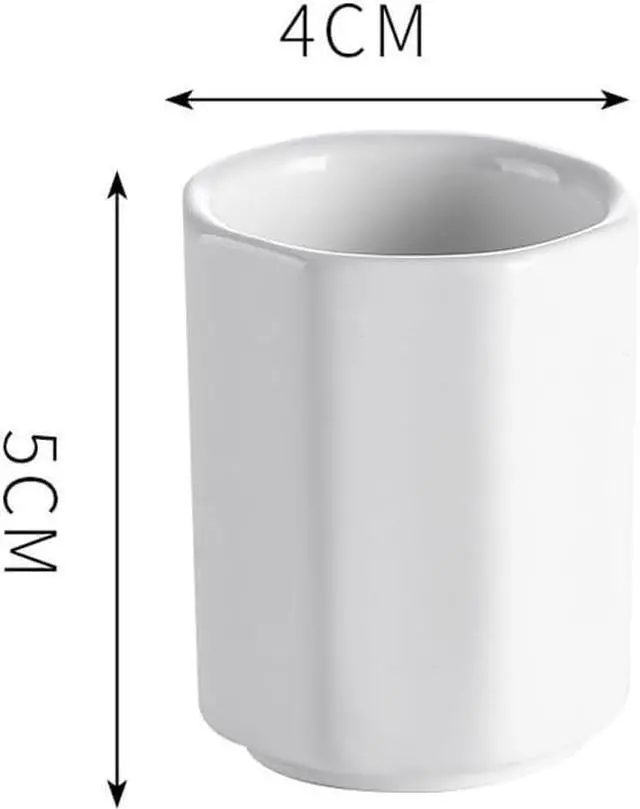 Alt view image 2 of 4 - luzen 2Pcs Ceramic Toothpick Holder Simple Small Toothpick Cup Holder Home Kitchen Storage Gadgets Toothpick Dispenser for Hotels, Restaurants, Home Party Use, White