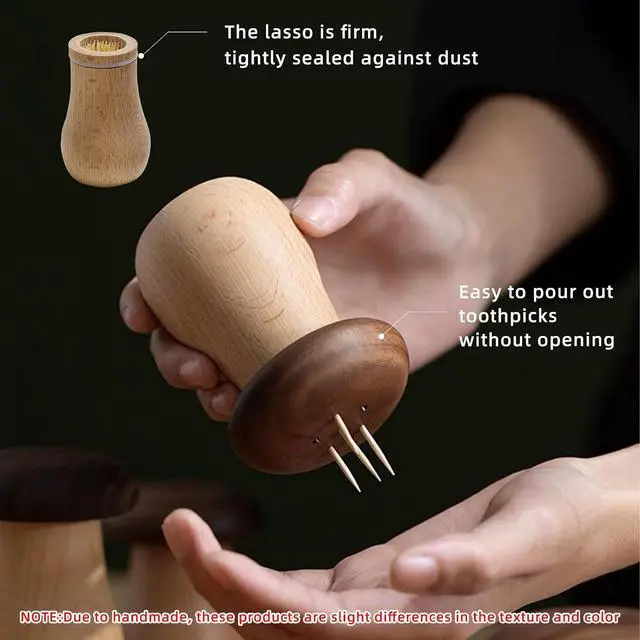 Alt view image 2 of 6 - EAEDMY Cute Mushroom Toothpicks Holder with 390 Pcs Toothpicks, Cactus Toothpick Holder Dispenser for Home Kitchen Table Decor Accessories, Warm and Unique Gifts (1.Mushroom)