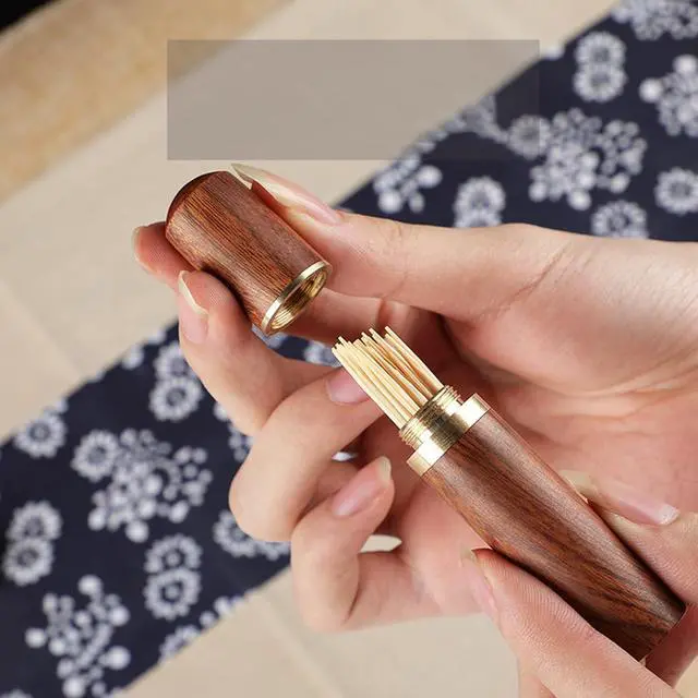 Alt view image 2 of 7 - Zittop Portable Wood Toothpick Holder Mini Toothpick box Pocket Toothpick Holder (Light Brown)