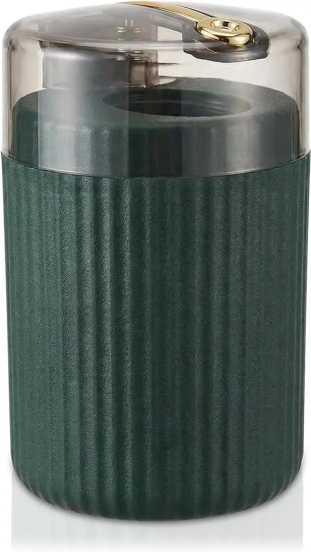Main image of Pop-Up Automatic Toothpick Dispenser Luxury Push-Button Portable Toothpick Holder, Pop-Out Toothpick Jar for Home & Outdoor Use, Compact Tabletop Dispenser (Dark Green)