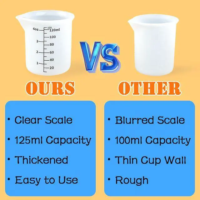 Alt view image 4 of 7 - 5pcs Silicone Measuring Cups 125ml for Resin, 3pcs 40ml Mixing Bowls | Dispenser 5Pcs Silicone Measuring Cups for Resin, flexible, reusable and easy to clean for DIY Resin Art Craft Supplies