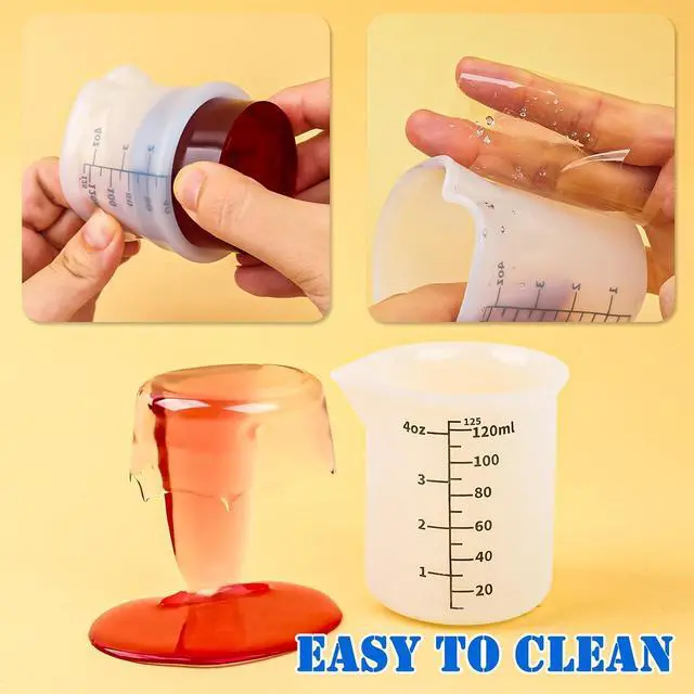 Alt view image 6 of 7 - 5pcs Silicone Measuring Cups 125ml for Resin, 3pcs 40ml Mixing Bowls | Dispenser 5Pcs Silicone Measuring Cups for Resin, flexible, reusable and easy to clean for DIY Resin Art Craft Supplies