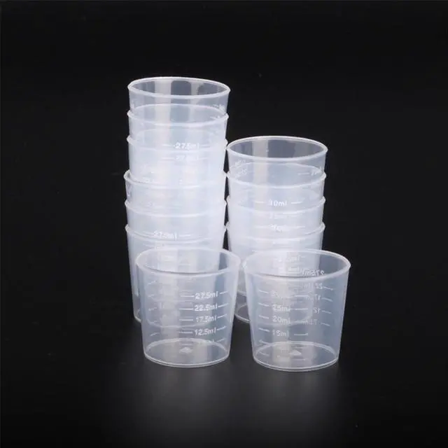 Main image of 20pcs 1.02oz/30ml Liquid Medicine Cups, Plastic Measuring Cups, Clear Graduated Mixing Cups with Scale, Transparent Epoxy Resin Mixing Cups for Cooking, Medicine & DIY