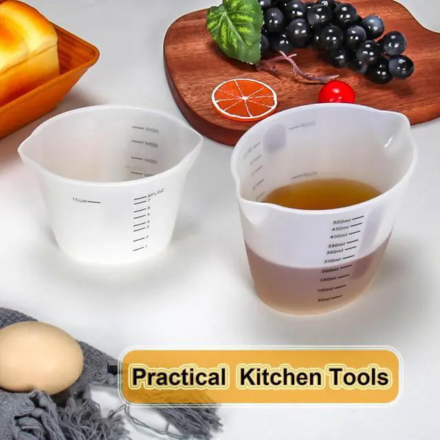 Alt view image 4 of 5 - 2 Pieces Large Silicone Measuring Cups 500ml Large Resin Mixing Pouring Silicone Cups for Epoxy Resin Jewelry Making (2 Pcs 500ml)