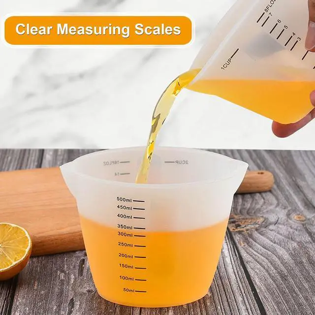 Alt view image 5 of 5 - 2 Pieces Large Silicone Measuring Cups 500ml Large Resin Mixing Pouring Silicone Cups for Epoxy Resin Jewelry Making (2 Pcs 500ml)
