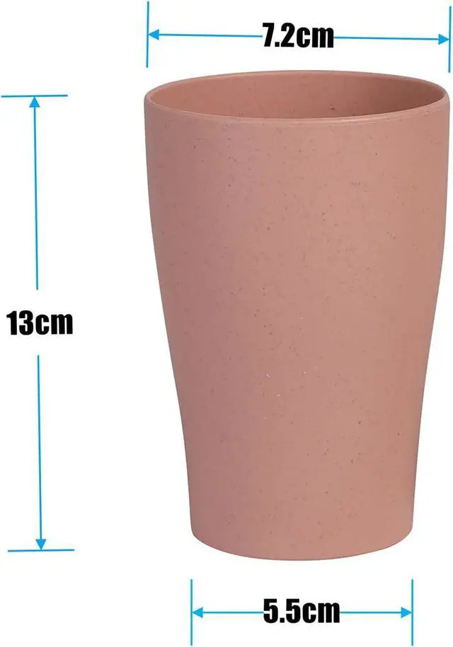 Alt view image 3 of 7 - Wheat Straw Cup 4 Pcs 11 Oz Reusable Drinking Cups Tumbler Set | Unbreakable Lightweight Dishwasher & Microwave Safe Eco-Friendly Dairy Use Cup for Milk Juice Water Bathroom Outdoor Camping