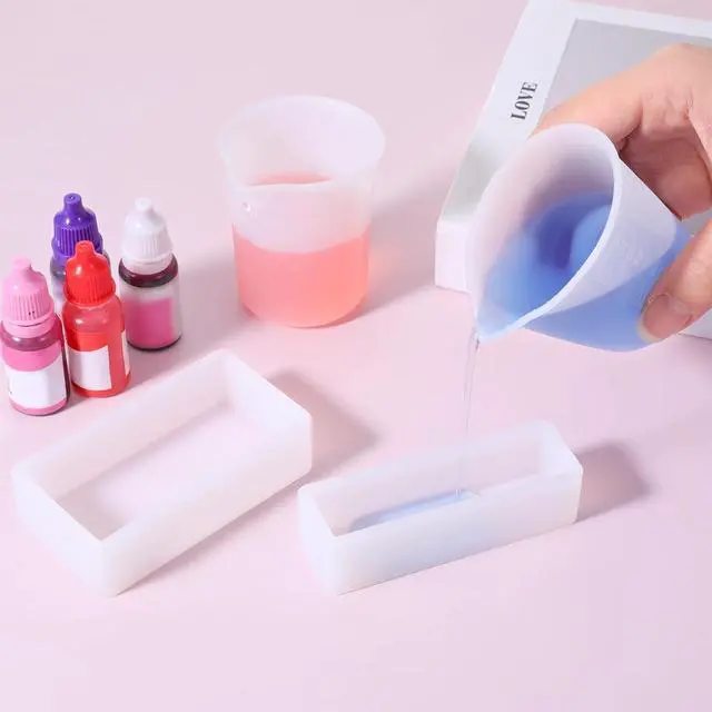 Alt view image 5 of 7 - 2 PCS 100ml Laundry Detergent Cup, Silicone Measuring Cups, Silicone Detergent Dispenser Reusable Non-stick Liquid Mixing Cups with Precise Scale for Resin Molds Jewelry Making DIY Craft