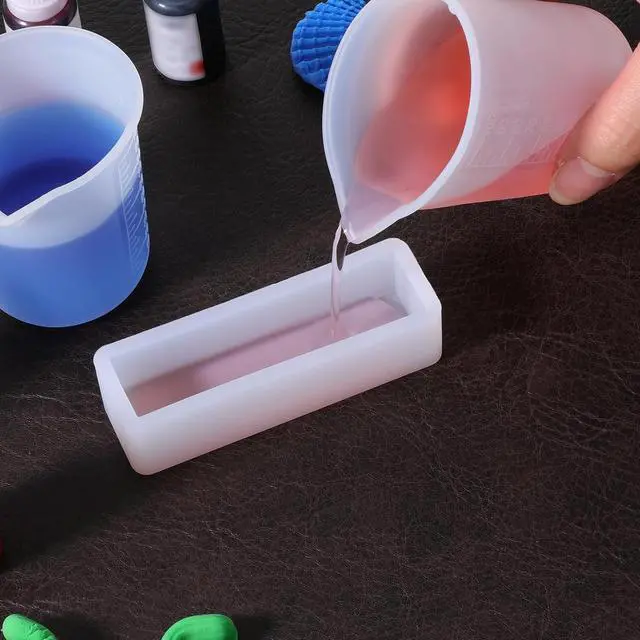Alt view image 6 of 7 - 2 PCS 100ml Laundry Detergent Cup, Silicone Measuring Cups, Silicone Detergent Dispenser Reusable Non-stick Liquid Mixing Cups with Precise Scale for Resin Molds Jewelry Making DIY Craft