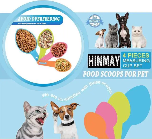 Alt view image 6 of 6 - HINMAY Pet Food Scoops Plastic Measuring Cups Set, Set of 2 | Use for measuring pet food portions (dog, cat, bird, etc.) or even ingredients while cooking or baking.