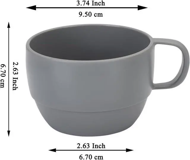 Alt view image 2 of 7 - Coffee Mugs Set of 6, Coffee Cups 12oz, Durable Light Weight Plastic Mugs for Home, Outdoor, Picnic, Camping, Idea Birthday Gift