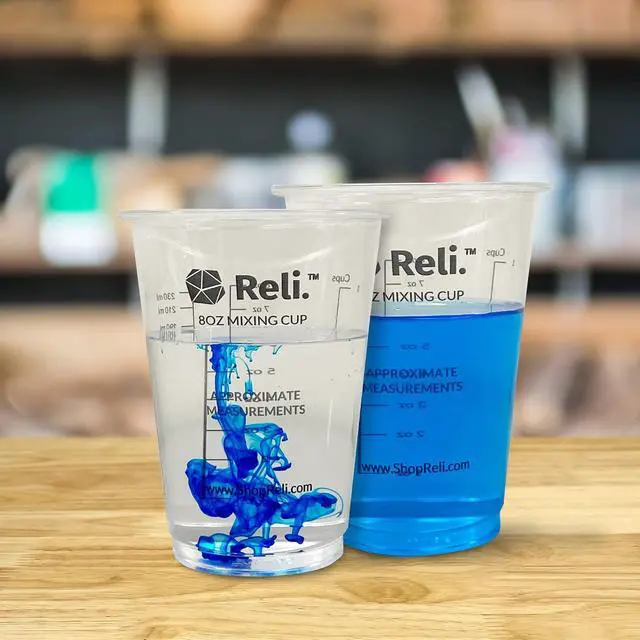 Alt view image 5 of 7 - Reli. 8 oz Paint Mixing Cup (20 Pcs) | Resin Mixing Cups | Clear Plastic Mixing Cup / Disposable Measuring Cups | Use for Paint, Epoxy, Resin, Pigments (8oz)