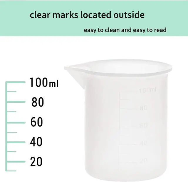 Alt view image 4 of 7 - 10 Pcs 100ml Silicone Measuring Cups, Nonstick Mixing Cups for Resin Molds, DIY Crafts