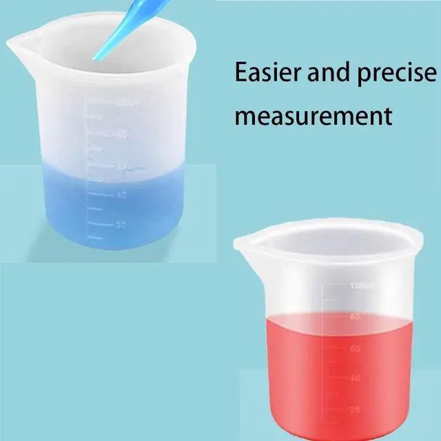 Alt view image 6 of 7 - 10 Pcs 100ml Silicone Measuring Cups, Nonstick Mixing Cups for Resin Molds, DIY Crafts