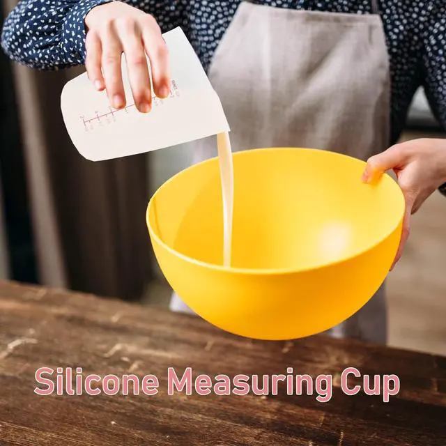 Alt view image 3 of 7 - 3 PCS Silicone Flexible Measuring Cups,2 Cup&1 Cup&1/2 Cup | Squeeze and Pour Melting Cups with Marking Ounce/ML for Epoxy Resin,Butter,Chocolate