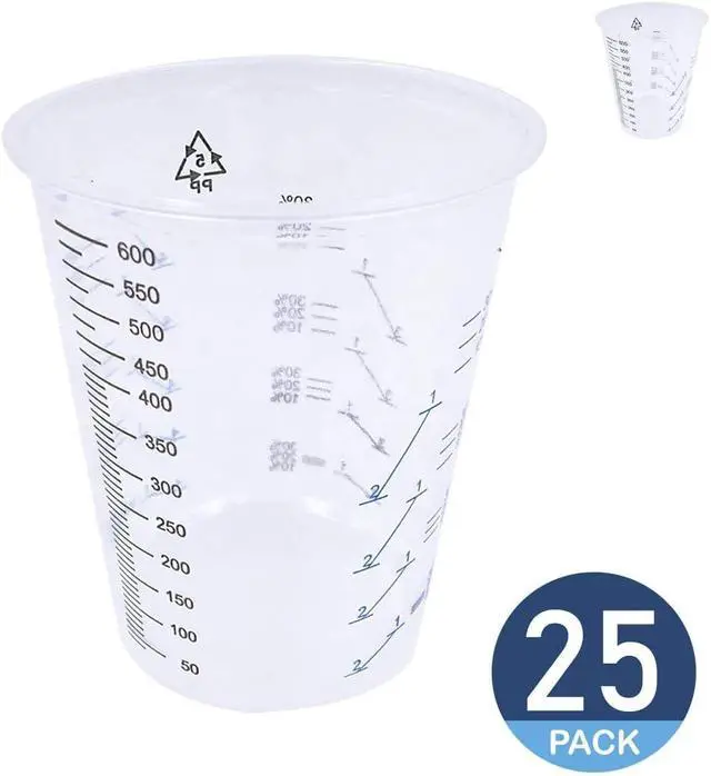 Alt view image 2 of 7 - CANOPUS Mixing Cups for Epoxy and Resin, Measuring Cups, Graduated Paint Mixing Cups, Plastic Mixing Cups for Automotive and Art Projects, 20 ounce (1 Pint), 600 cc (Pack of 25)