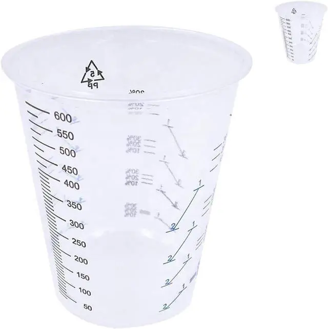 Main image of CANOPUS Mixing Cups for Epoxy and Resin, Measuring Cups, Graduated Paint Mixing Cups, Plastic Mixing Cups for Automotive and Art Projects, 20 ounce (1 Pint), 600 cc (Pack of 25)