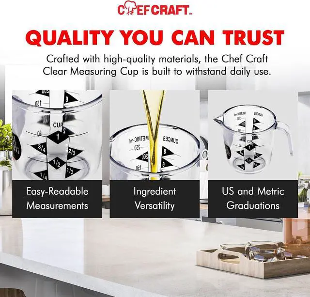 Alt view image 6 of 7 - Chef Craft Select Plastic Measuring Cup, 1 Cup Capacity, Clear