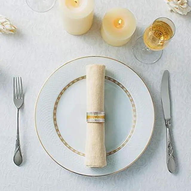 Alt view image 2 of 3 - Accmor Napkin Rings, Metal Gold Round Napkin Rings Buckles for Table Decorations, Wedding, Dinner, Party, Set of 4