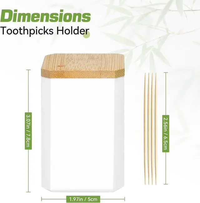 Alt view image 2 of 7 - Toothpick Holders 2 Pack with 4800 Picks,Round Toothpicks Double-Side Point for Teeth,Food Pick,Appetizers,Cocktails Fruits,Olive&DIY Craft.