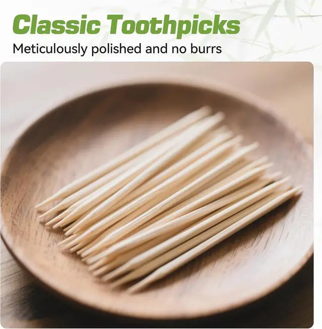 Alt view image 4 of 7 - Toothpick Holders 2 Pack with 4800 Picks,Round Toothpicks Double-Side Point for Teeth,Food Pick,Appetizers,Cocktails Fruits,Olive&DIY Craft.
