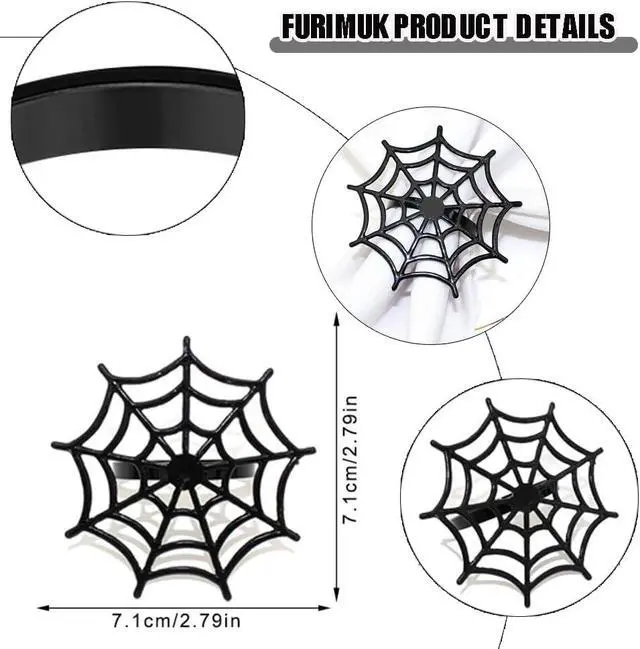 Alt view image 2 of 6 - 6Pcs Halloween Spider Web Napkin Rings Metal Spooky Napkin Holder Napkin Buckle Serviette Buckle Party Supplies for Halloween Dinning Table Costume
