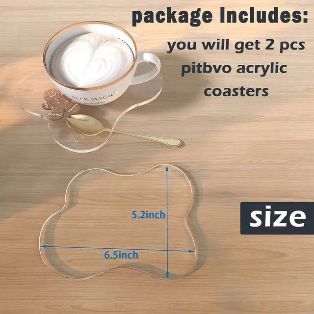 Alt view image 4 of 7 - 2Pcs Cute Clear Cloud Acrylic Drink Coasters for Desk | Minimal Modern Desk Decor, Office Bar Kitchen Outdoor, Heatproof Coasters for DIY Creative Gift