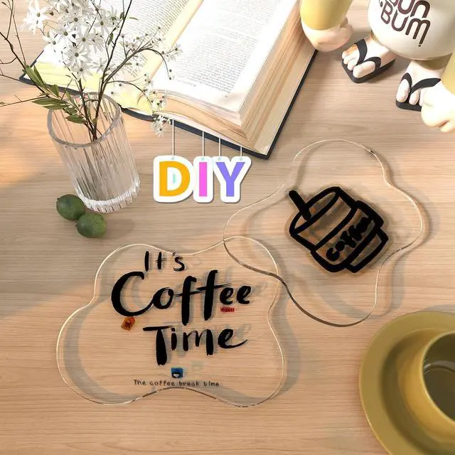 Alt view image 7 of 7 - 2Pcs Cute Clear Cloud Acrylic Drink Coasters for Desk | Minimal Modern Desk Decor, Office Bar Kitchen Outdoor, Heatproof Coasters for DIY Creative Gift