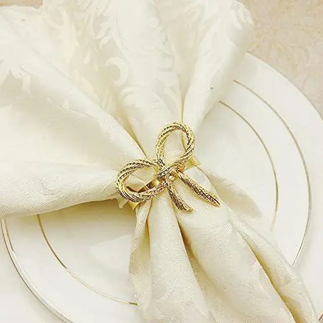Alt view image 2 of 4 - 6Pcs Gold Napkin Rings,Metal Butterfly Napkin Holders for Wedding, Dinner Party, Table Decorations